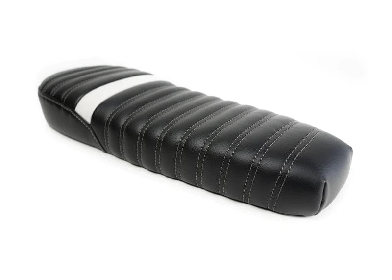 1-Up Black Synthetic Leather Seat with White Stripe